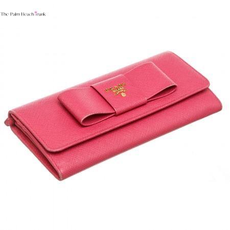 Prada Saffiano Leather Bow Wallet - The Palm Beach Trunk Designer Resale  and Luxury Consignment