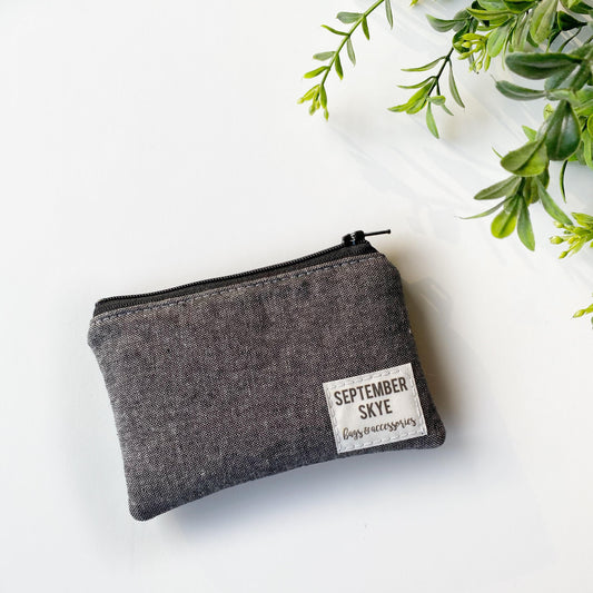 Linen Stripe Mini Coin Purse