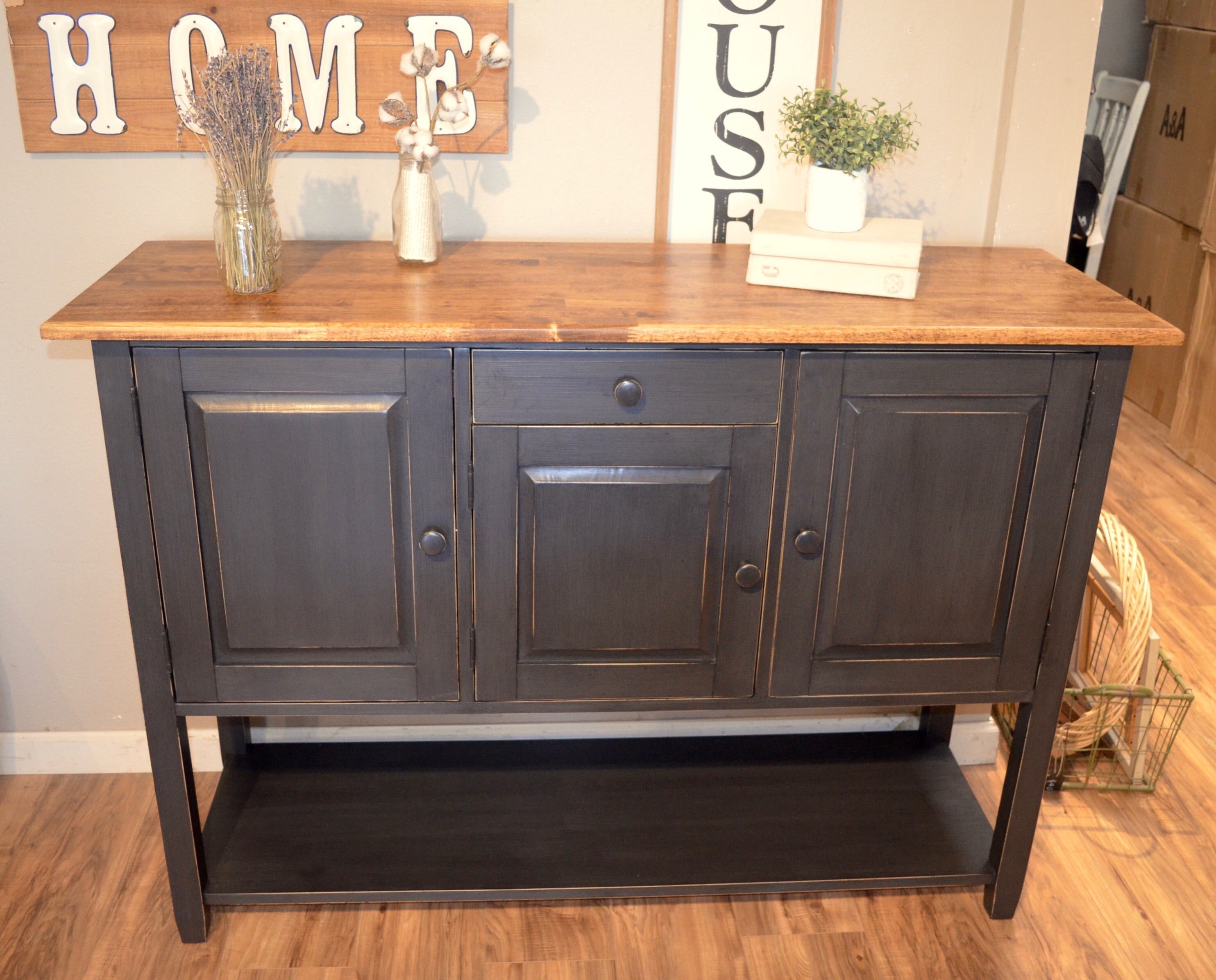 Farmhouse Black Buffet Credenza The Workshop