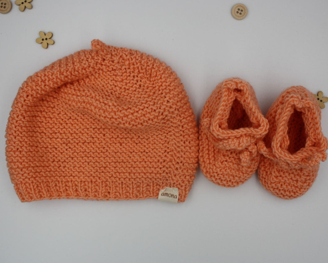 Bonnet Et Chaussons Laine Bebe 3 Mois Nini Garbi