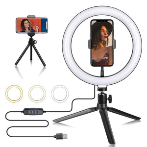 10 " Ring Light Camera Tripod Mini Camera Holder Slip Clip Set - DealsNotOut