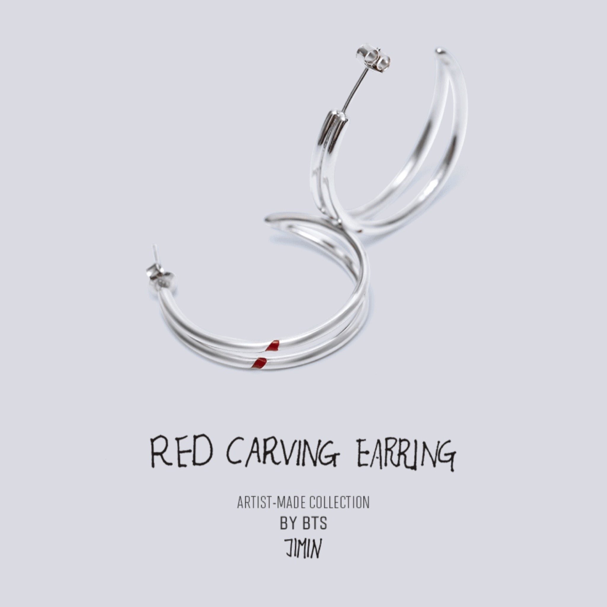 BTS JIMIN RED CARVING EARRING 可能な限り早く発送 | www ...