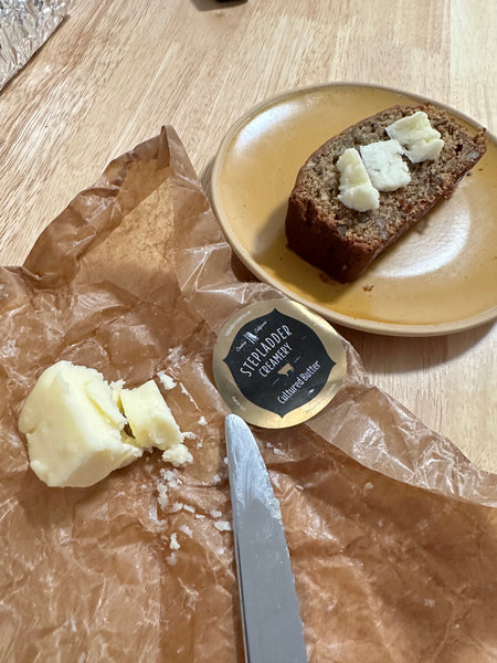 persimmon bread with cultured butter