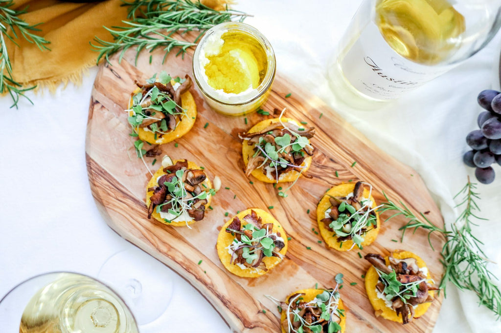 mushroom polenta rounds