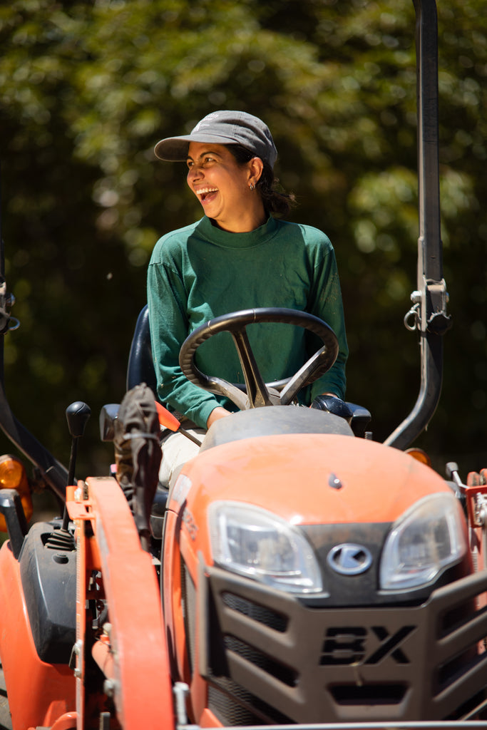 shanti on tractor