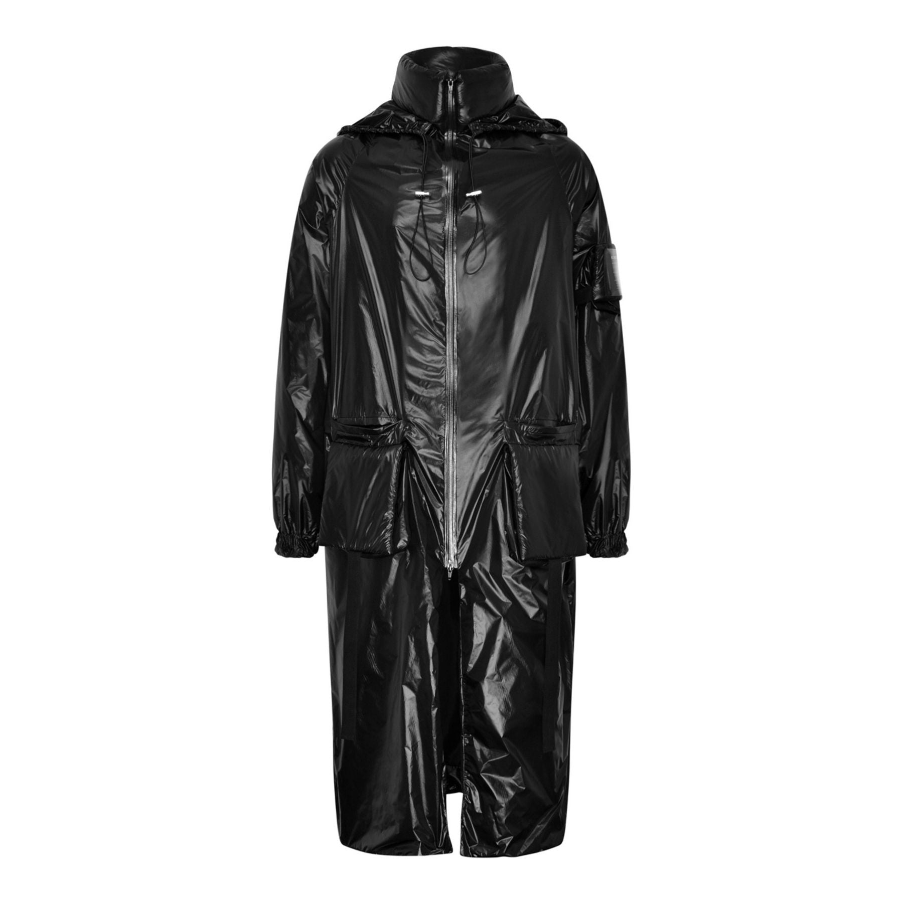 Black Nylon Long Coat