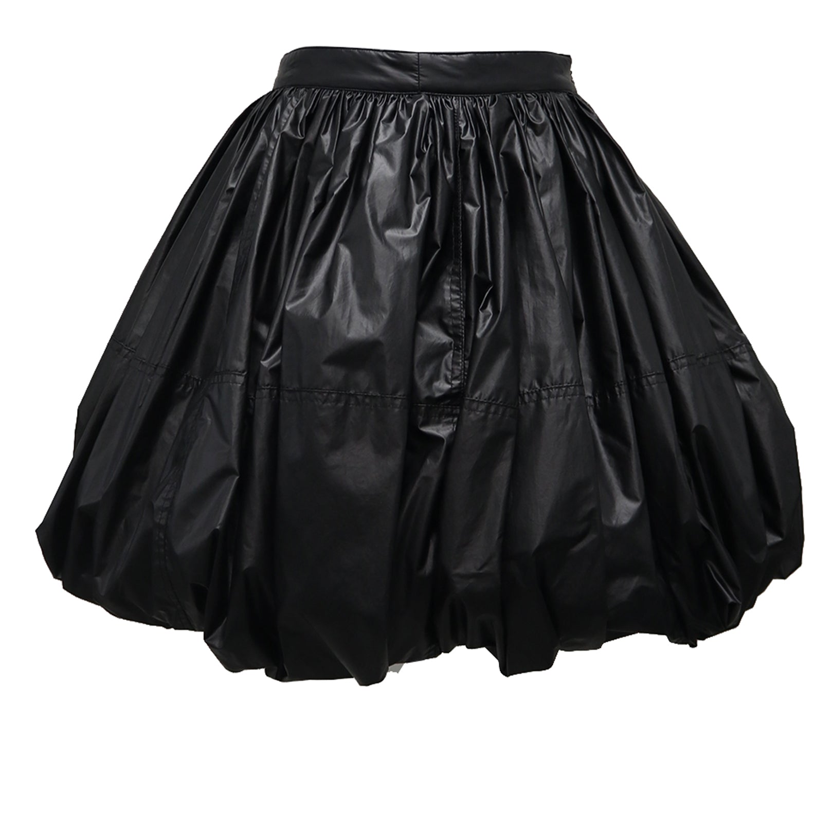 Balloon Nylon Mini Skirt Black