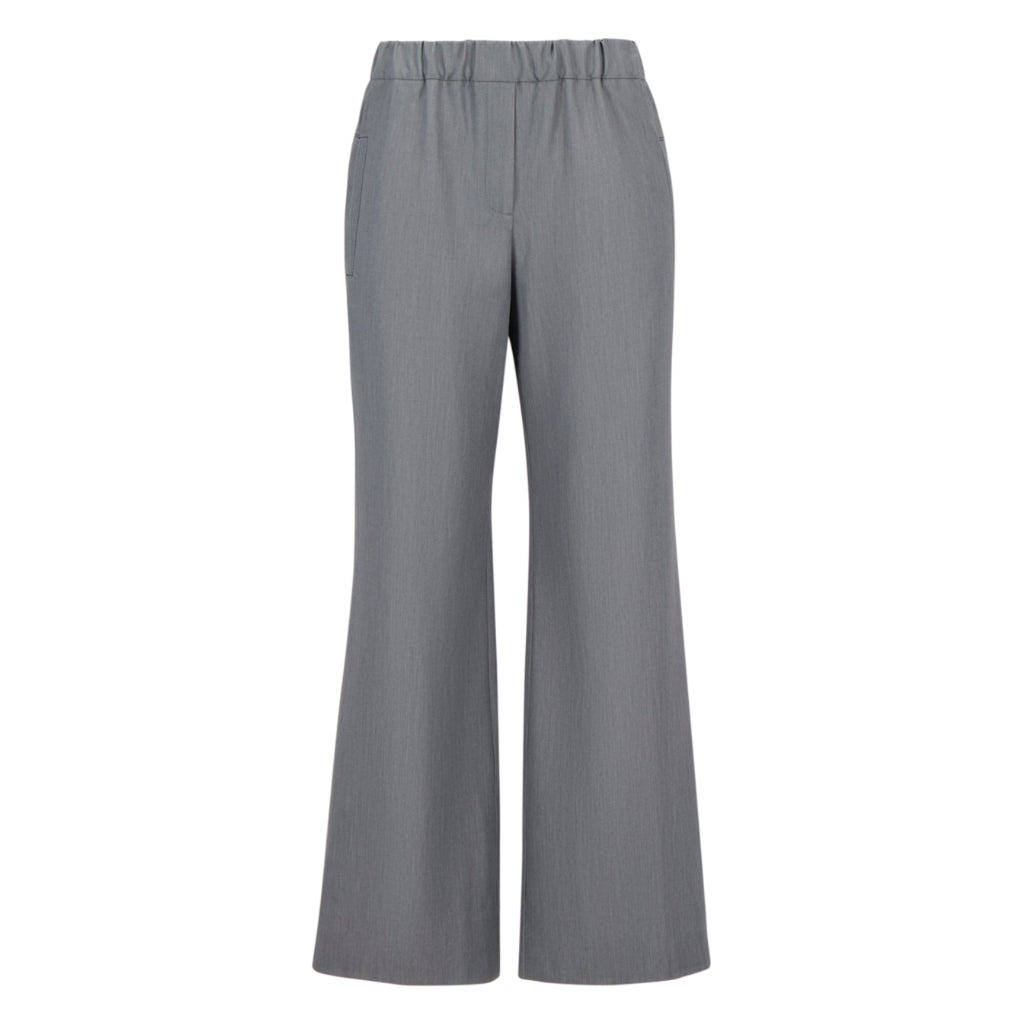 Wide Leg Trousers With Skirt Overlay | Gray YMAL