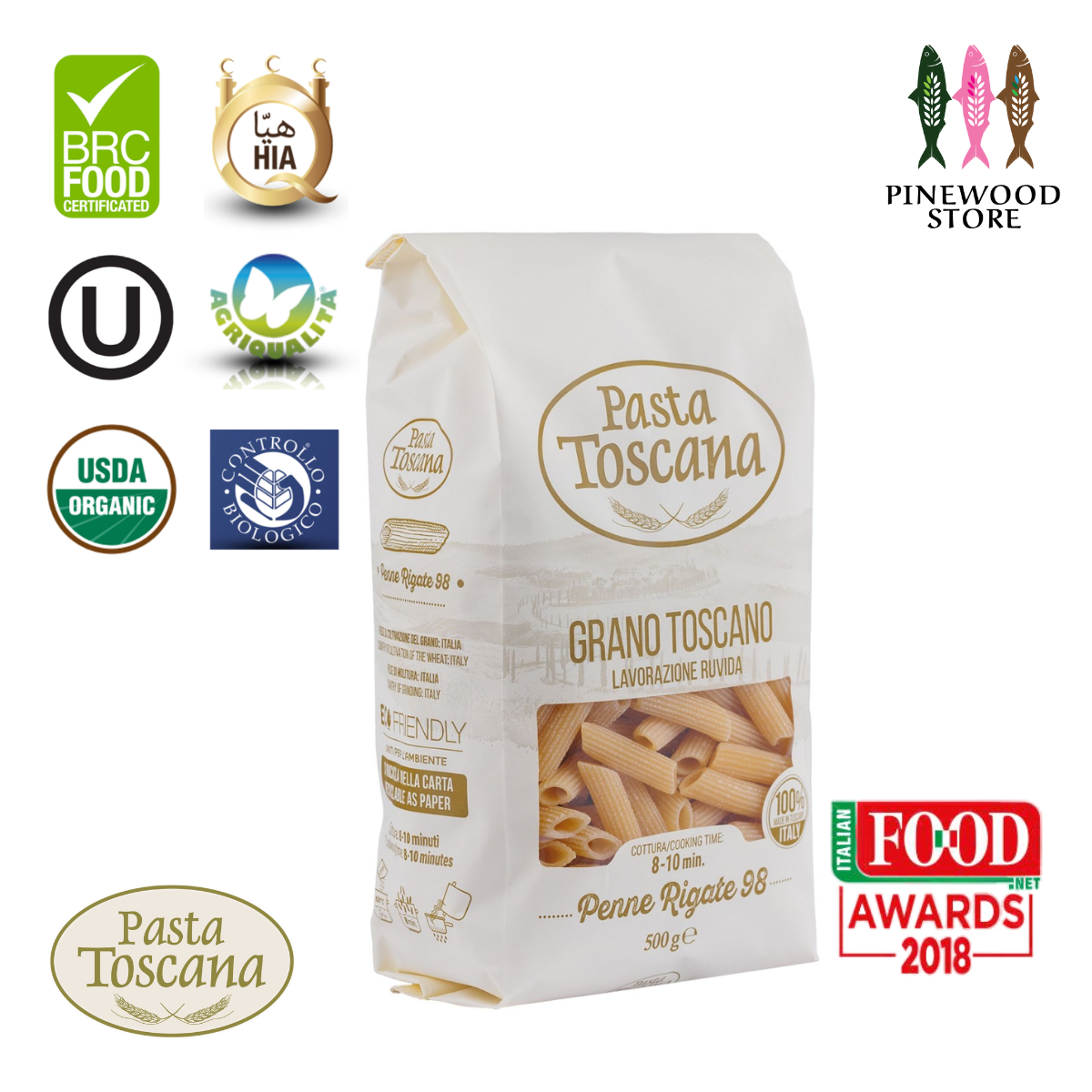 Pasta Toscana Premium Classic Pasta-Penne Rigate #98 – pinewoodstorehk