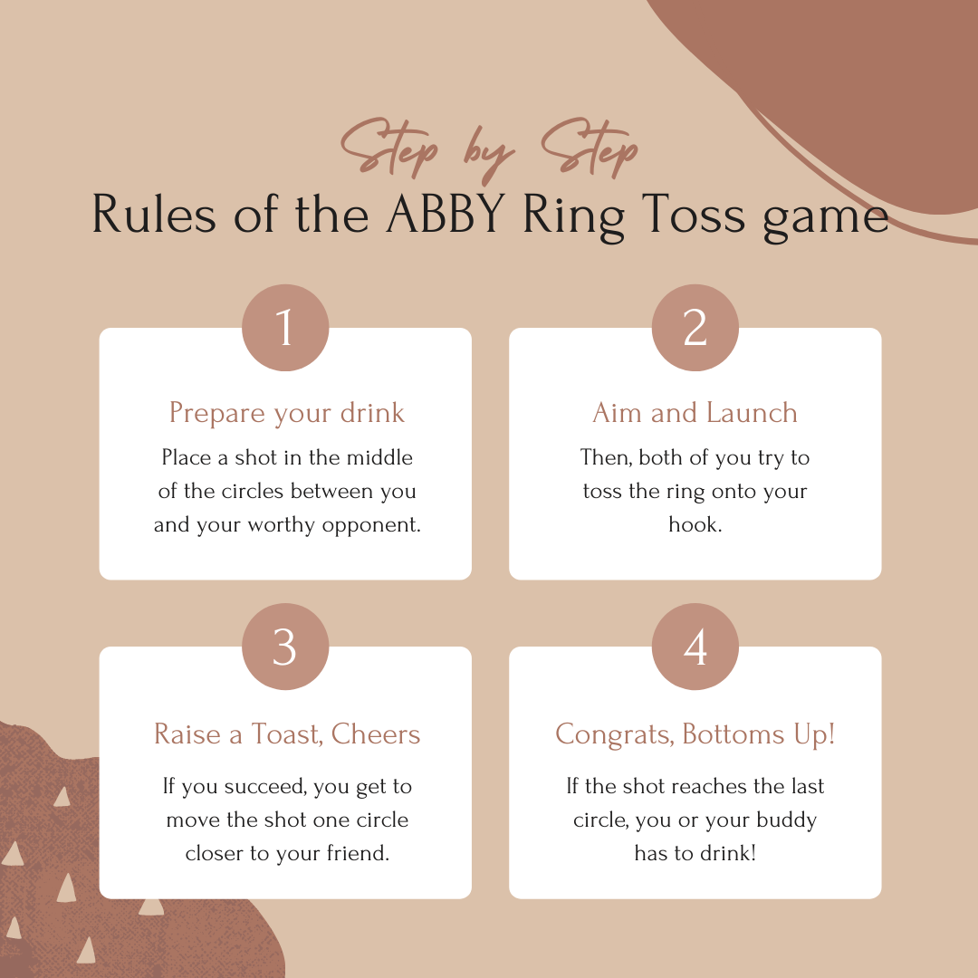 Abby™ Handmade Wooden Ring Toss with Shot Ladder - Party Bar Game