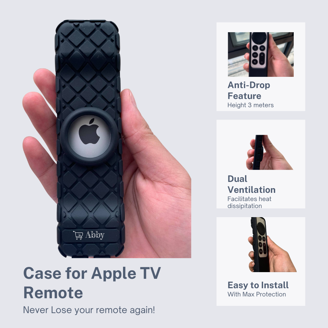 Abby's™ Anti-Lost Case for AirTag, Siri Apple TV 4K HD Remote Control (2nd Gen - 2021)