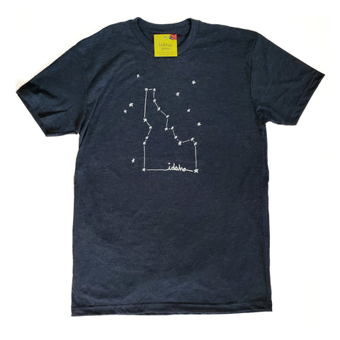 Idaho Mountain Ranges T-shirt, screen printed with eco-friendly waterbased  inks, adult sizes