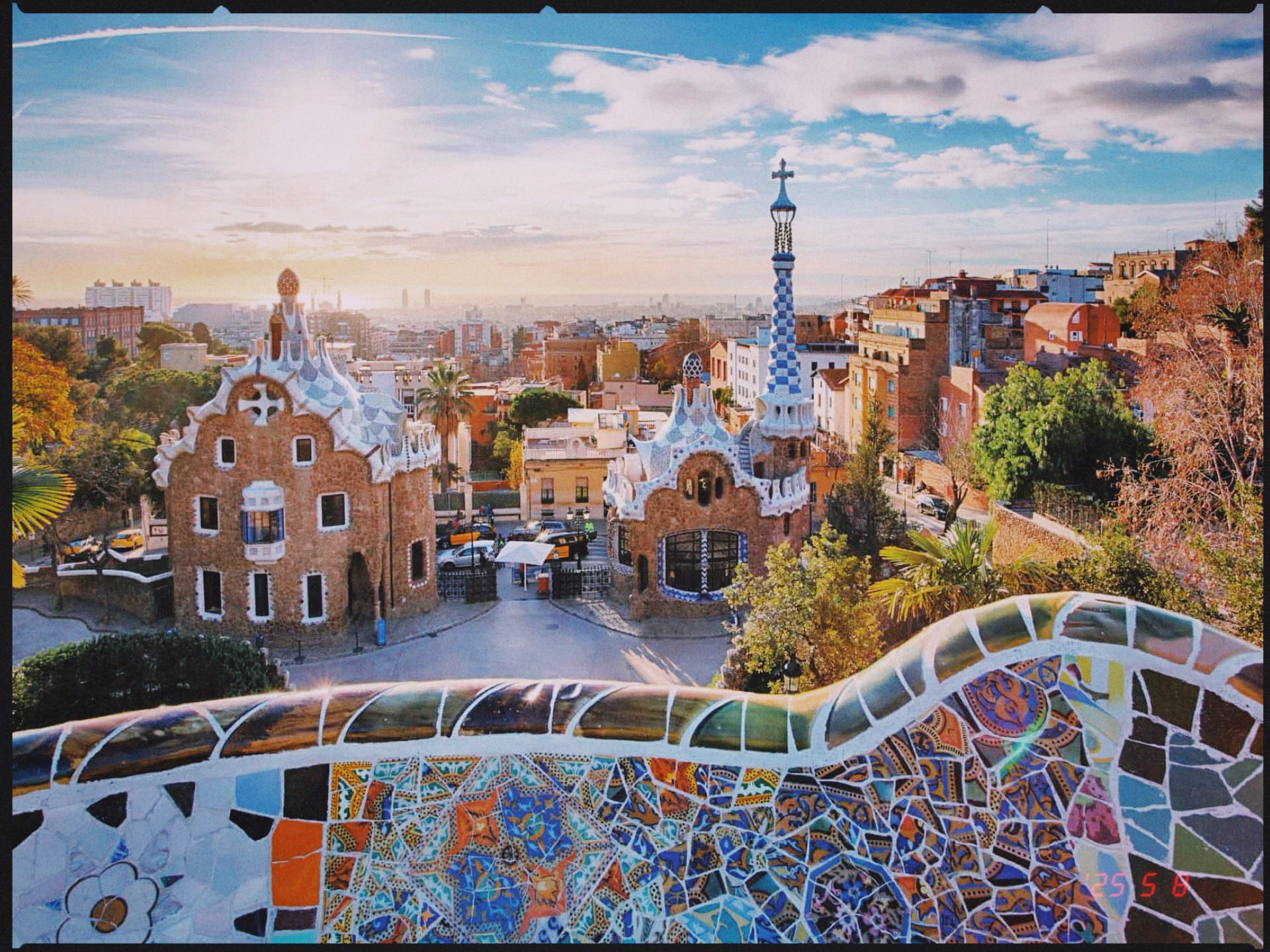 Visiting Park Guell, Barcelona in Spring