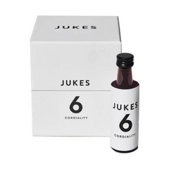 box of Jukes 6 cordialite and one of the small bottles