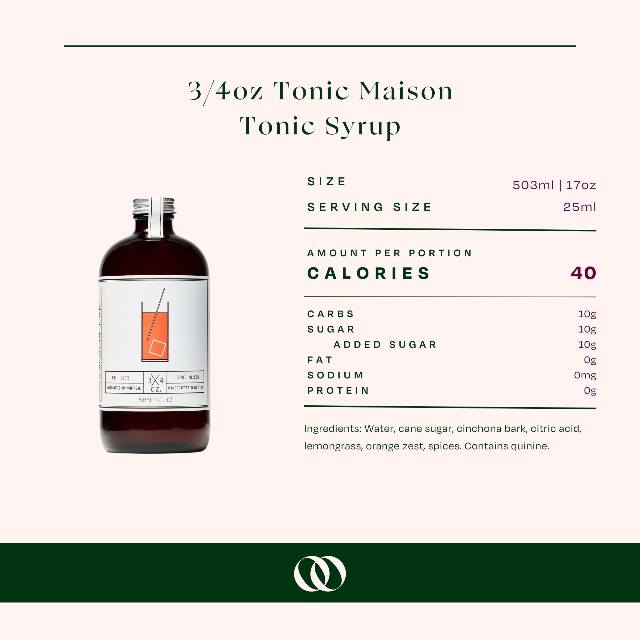 3/4oz Tonic Maison Tonic Syrup