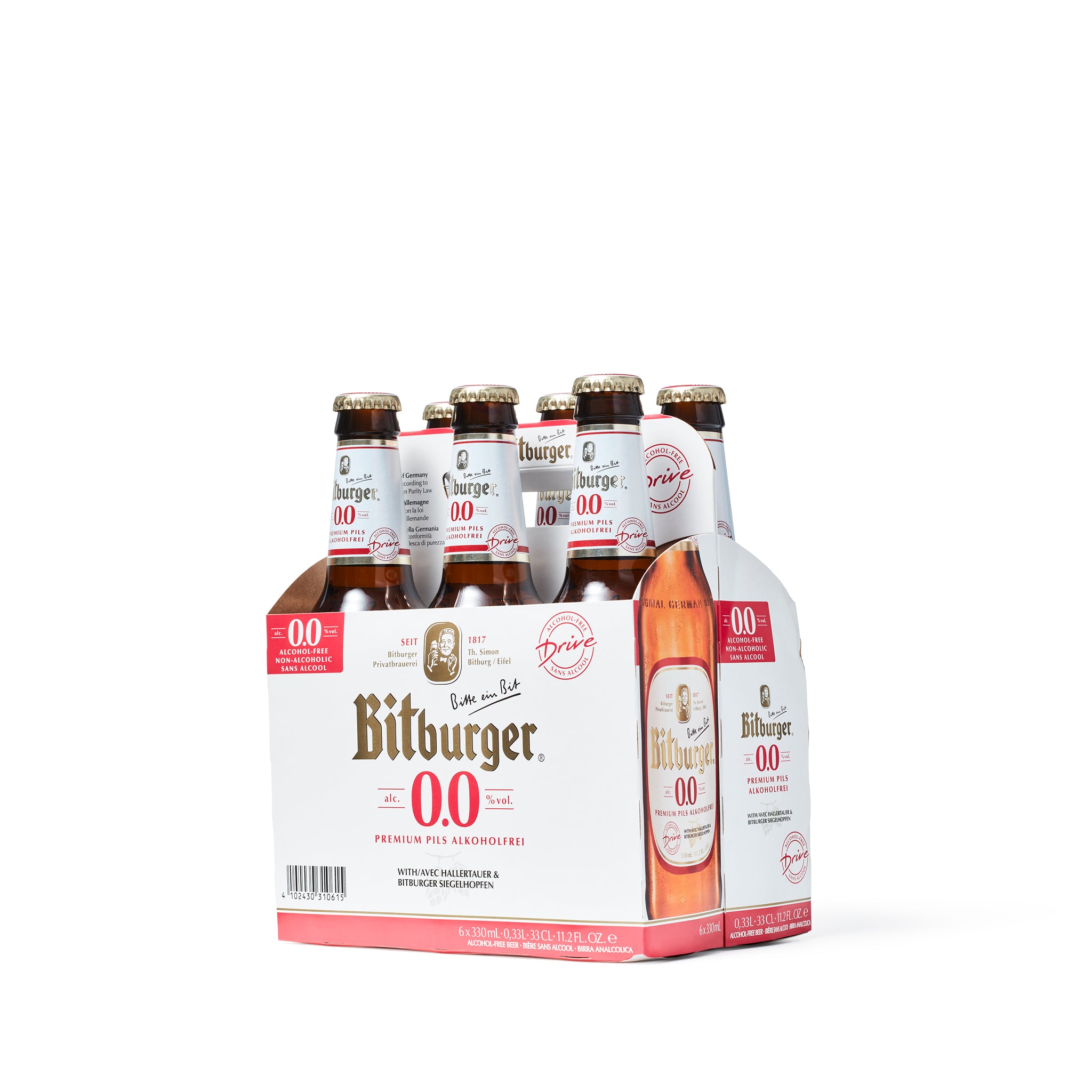 Bitburger Drive 0.0% - Non-Alcoholic Beer - 6 pack