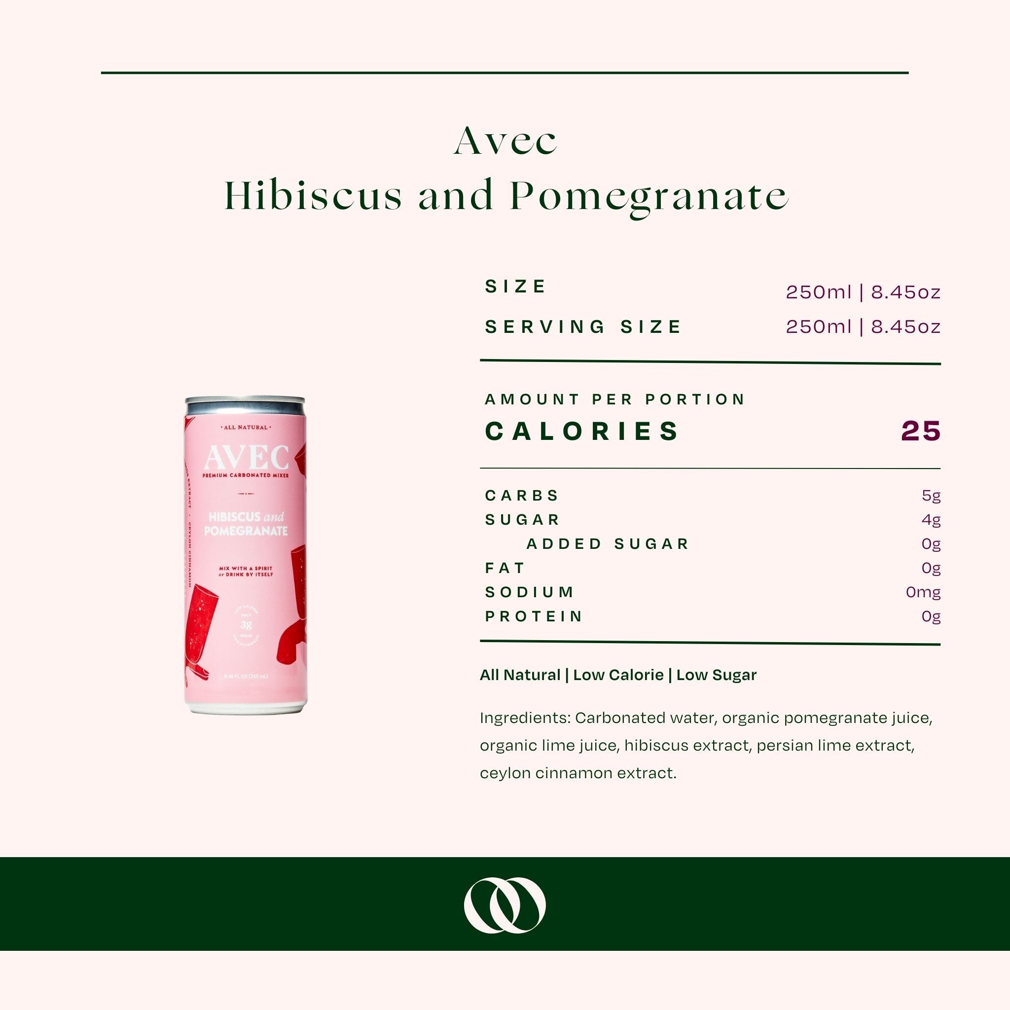 AVEC Hibiscus & Pomegranate Sparkling Beverage (4 pack)