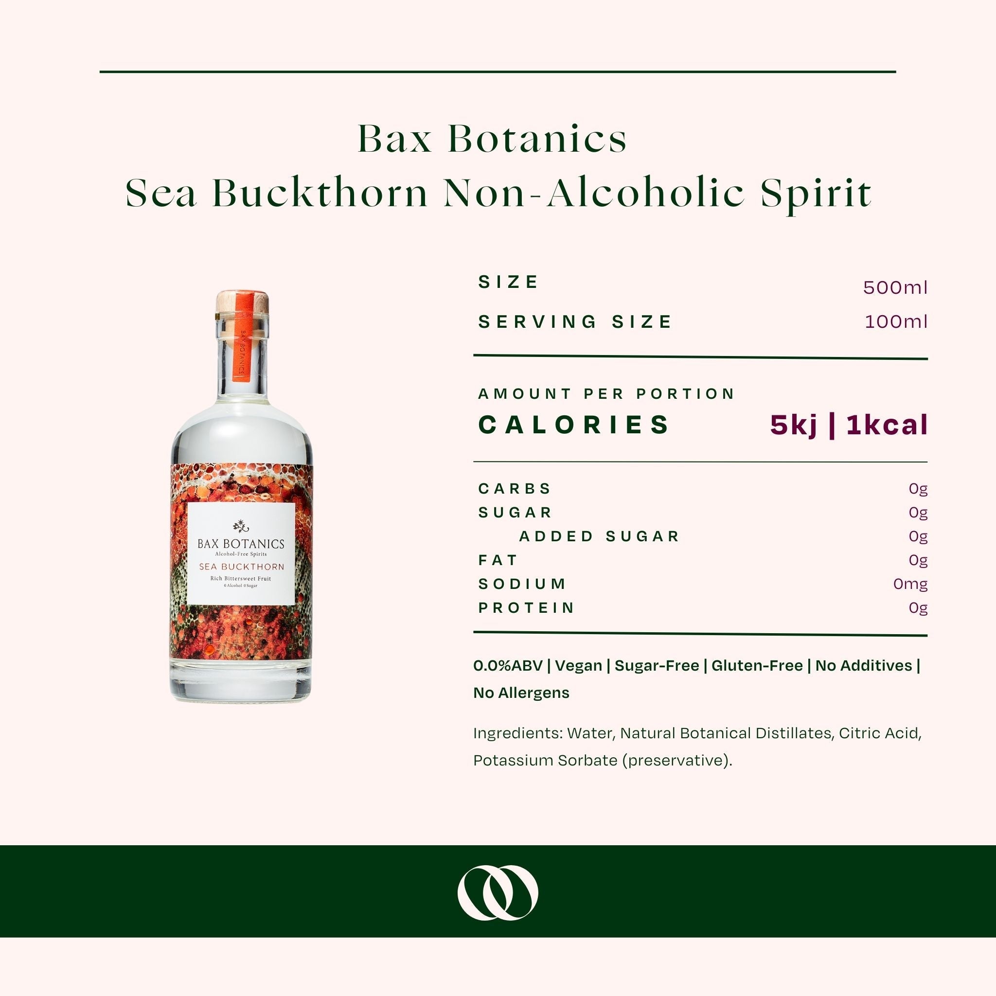 Bax Botanics Sea Buckthorn Non-Alcoholic Spirit