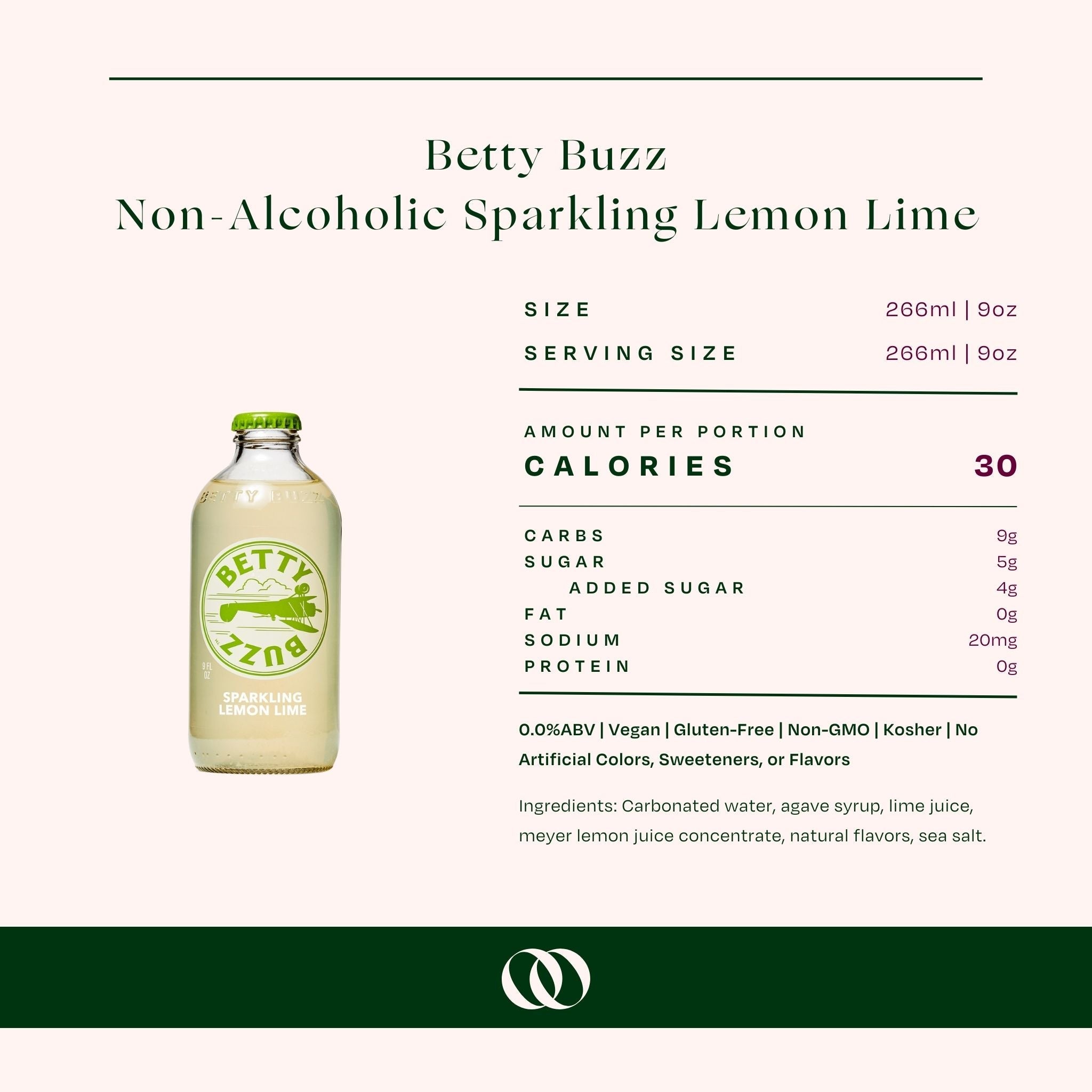 Betty Buzz Non-Alcoholic Sparkling Lemon Lime (4 pack)