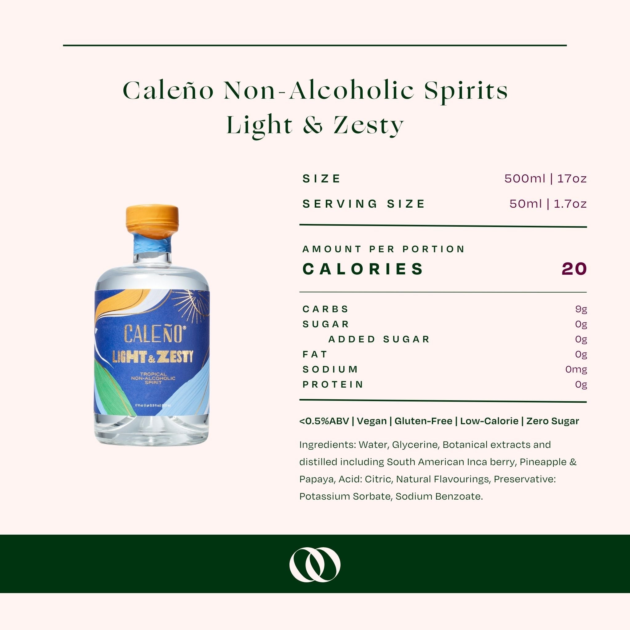 CaleÃ±o Non-Alcoholic Spirit - Light & Zesty - 500 ml