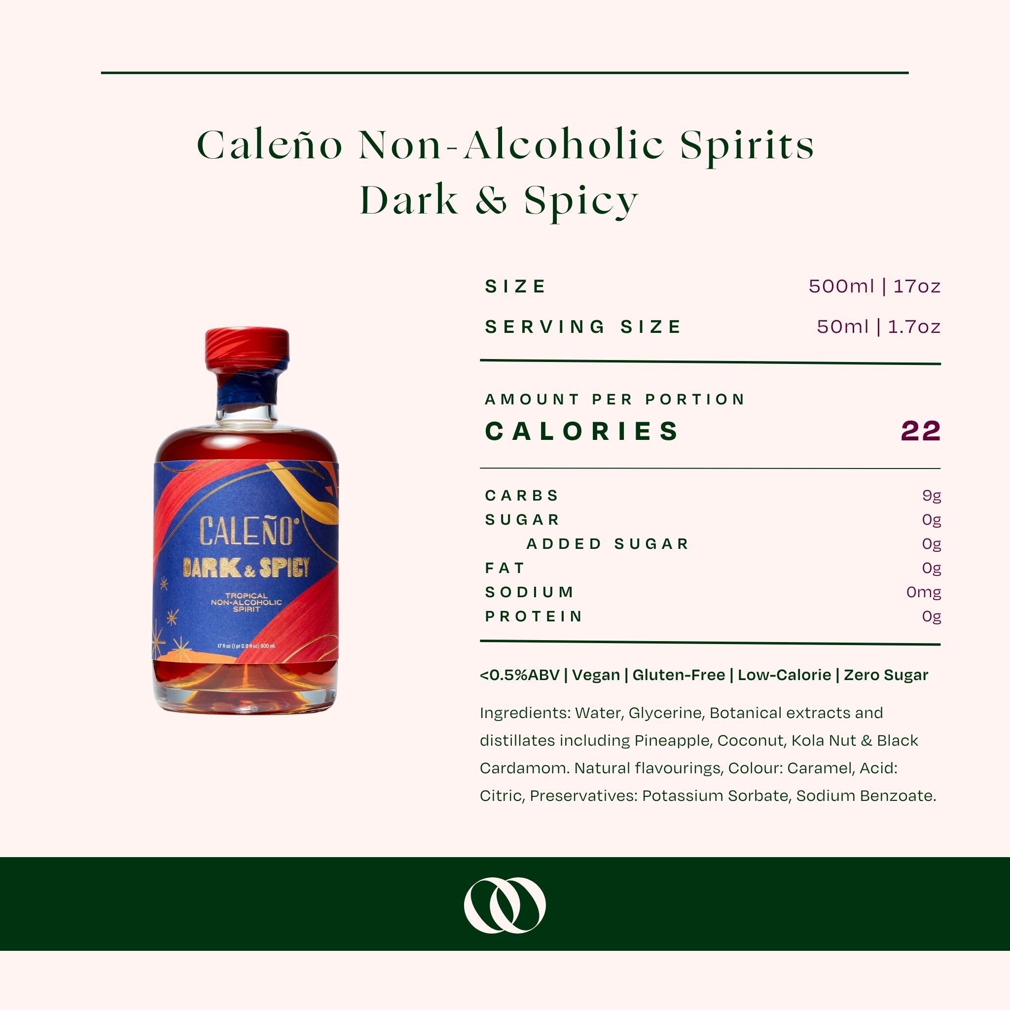 CaleÃ±o Non-Alcoholic Spirits - Dark & Spicy - 500ml