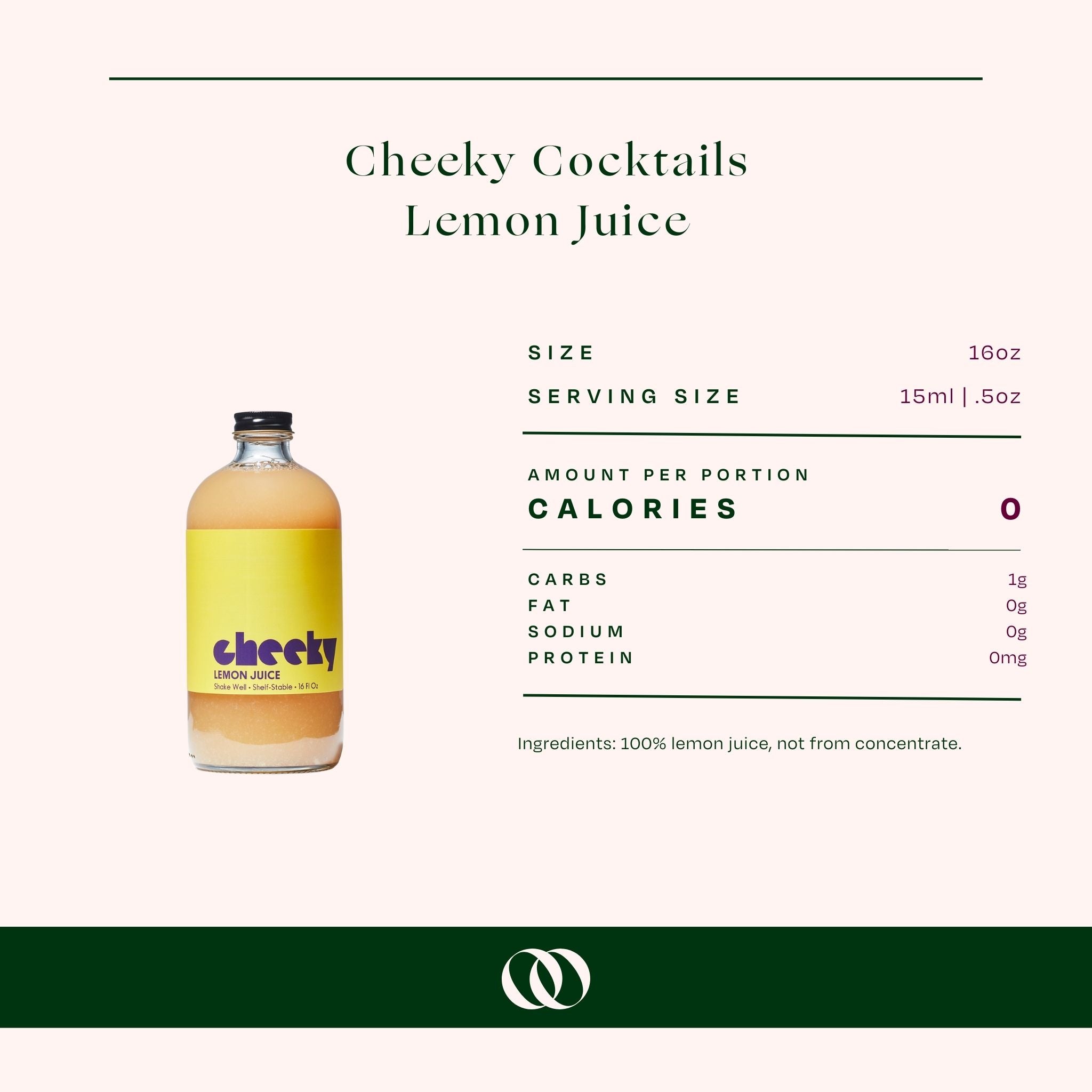 Cheeky Cocktails - Lemon Juice 16 oz