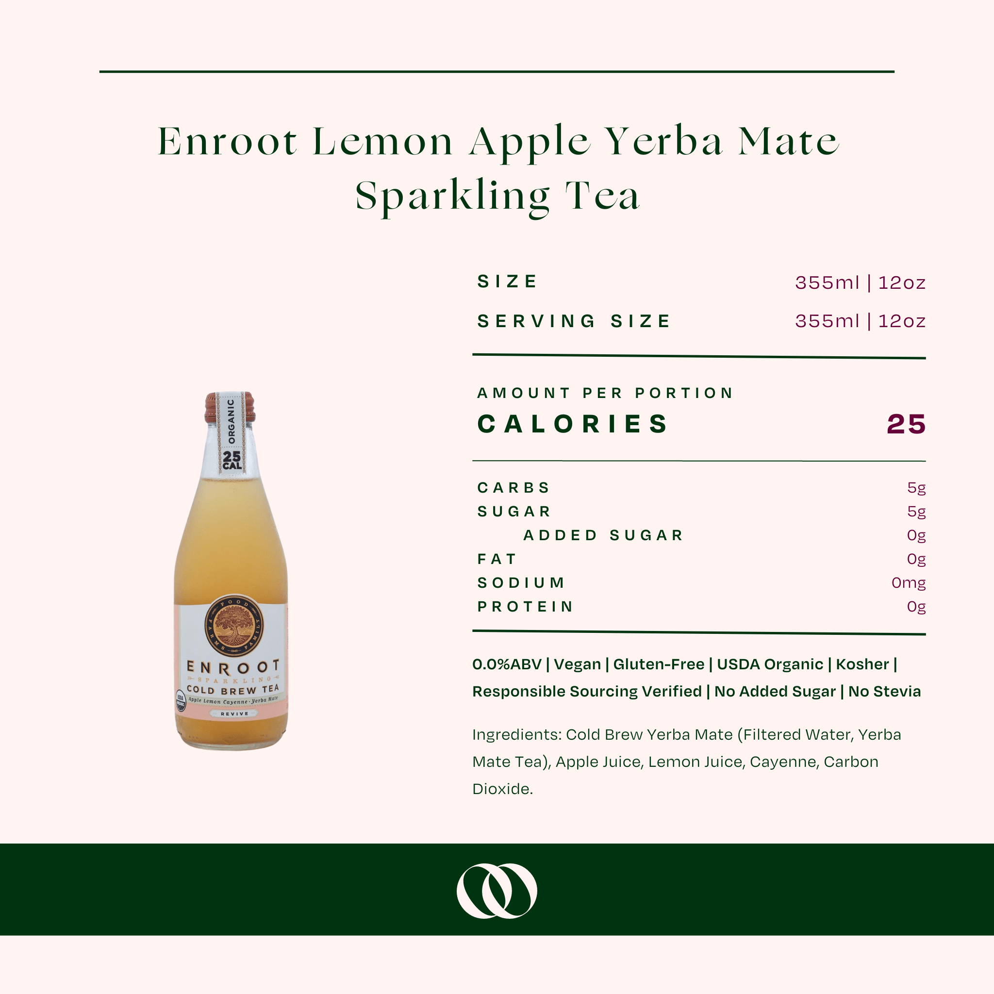 Enroot Lemon Apple Yerba Mate Sparkling Tea