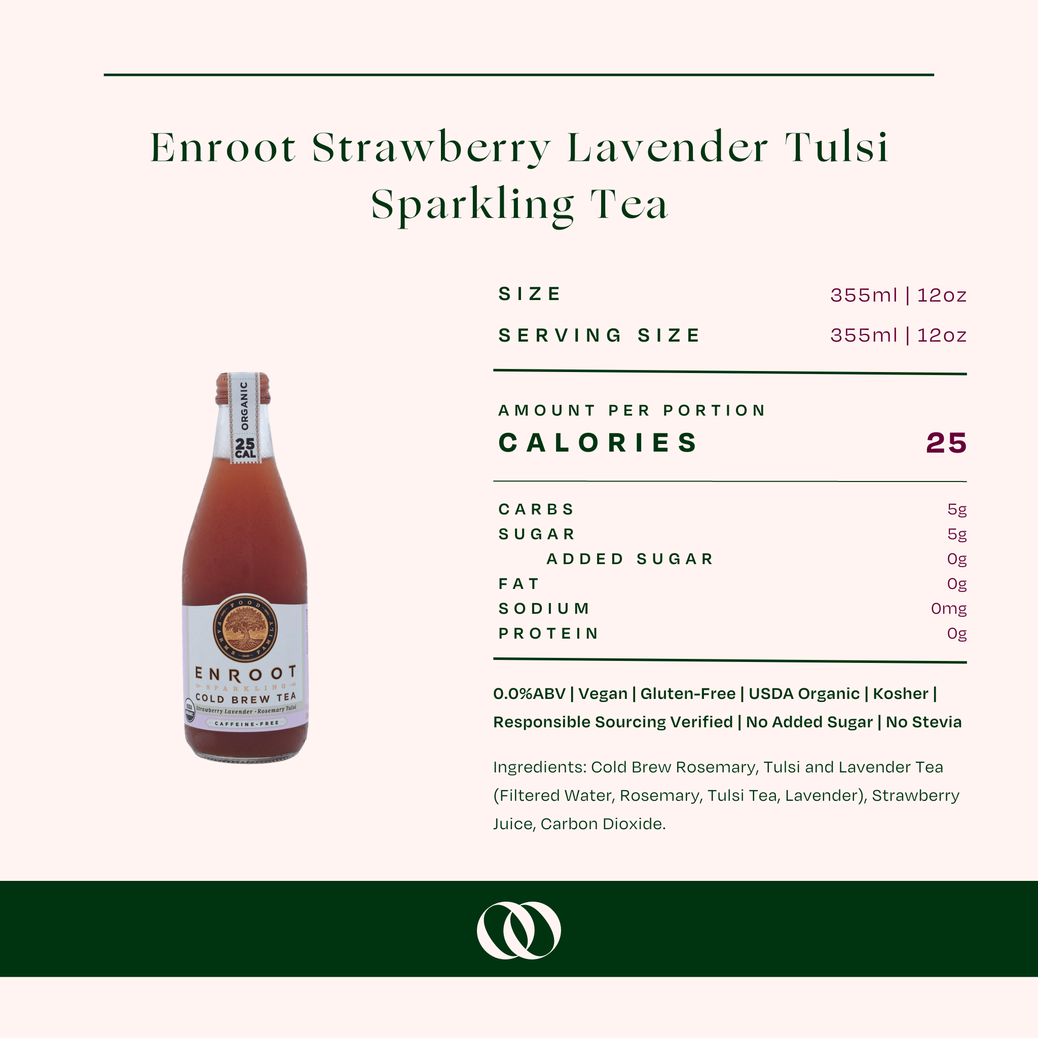 Enroot - Strawberry Lavender Tulsi - Sparkling Tea