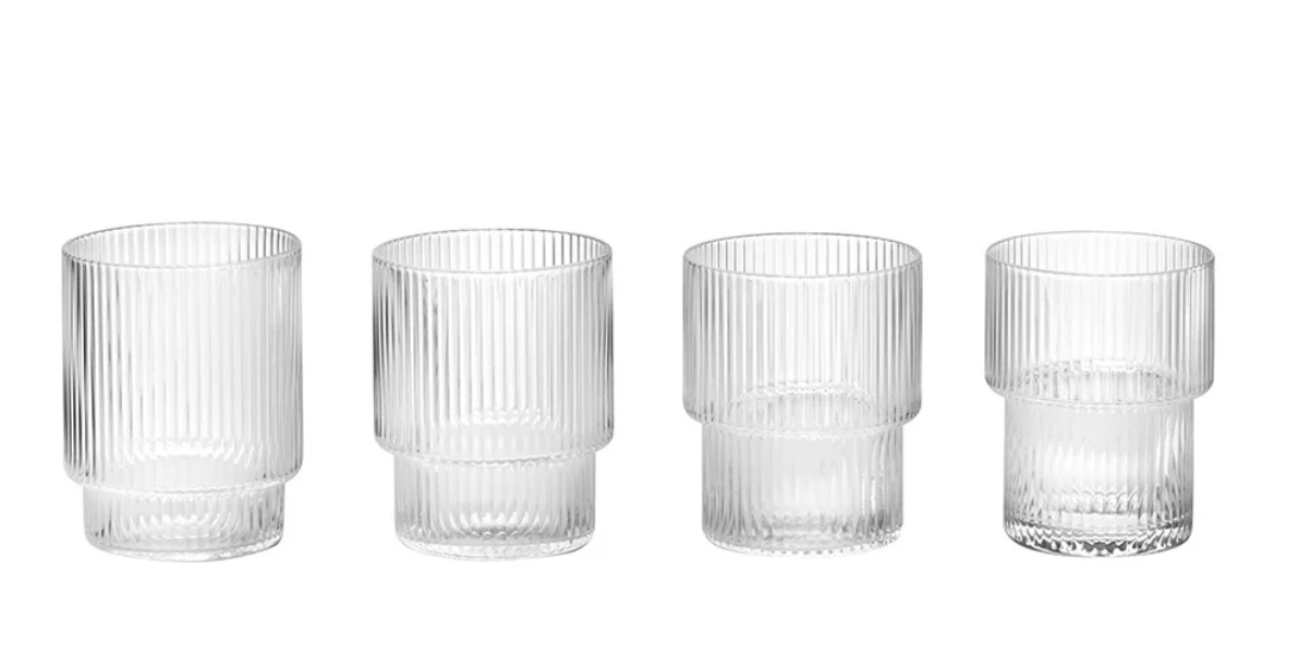 ferm LIVING Small Glasses (Set of 4)  Clear