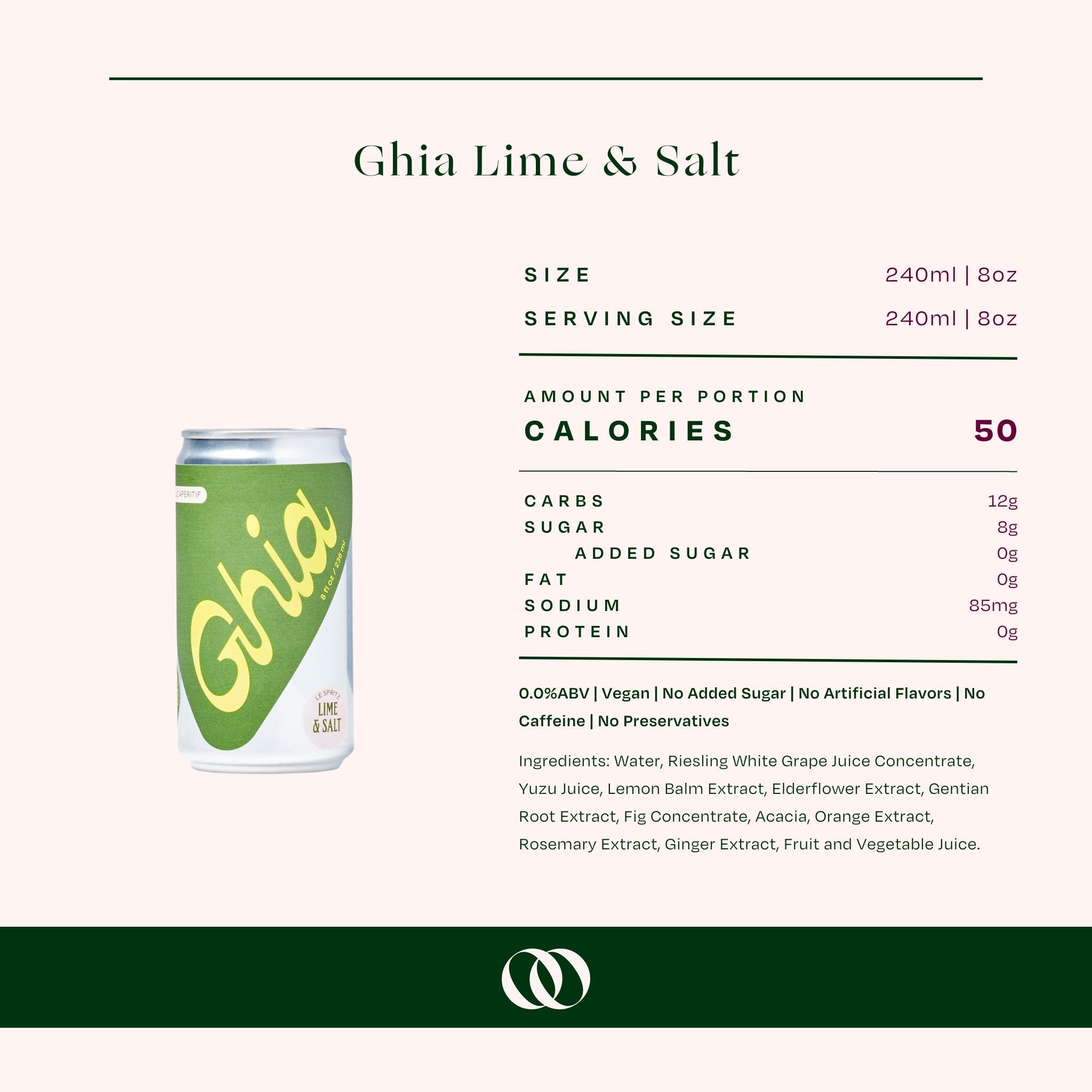 Ghia - Non-Alcoholic Lime & Salt Le Spritz - 4-pack