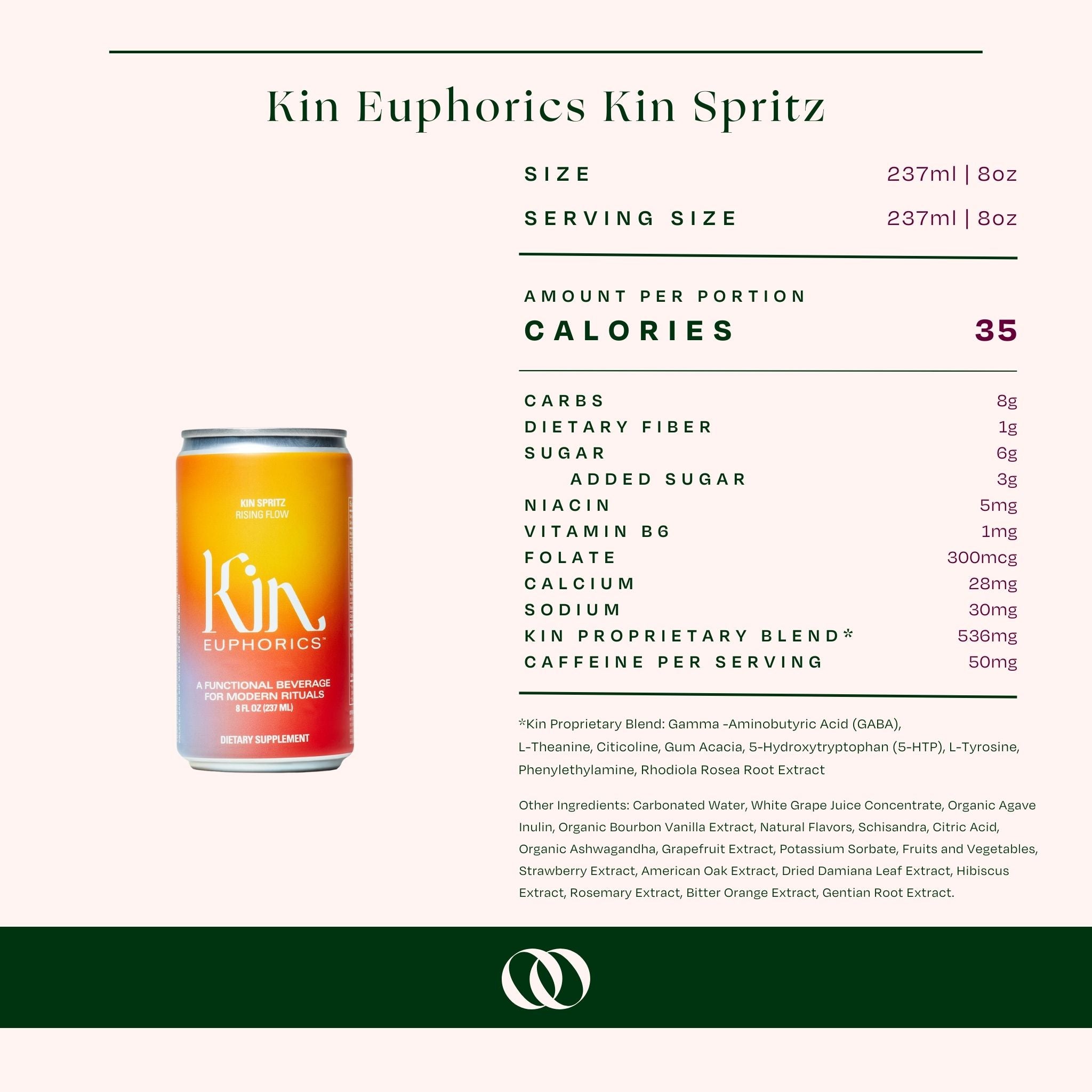 Kin Euphorics - Kin Spritz - Non-Alcoholic Beverage - 4-pack