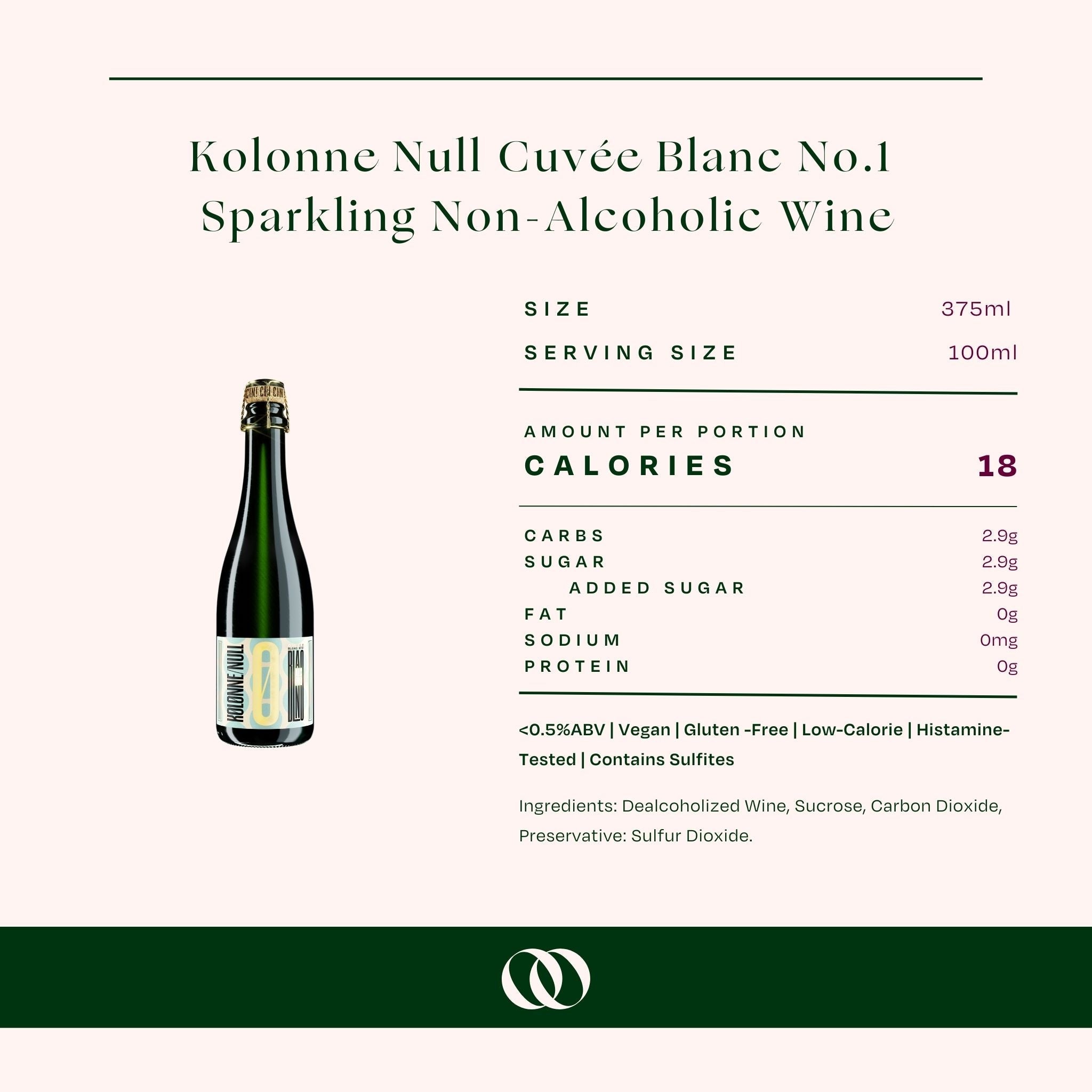 Kolonne Null - CuvÃ©e Blanc Sparkling 375ml- Non-Alcoholic Wine