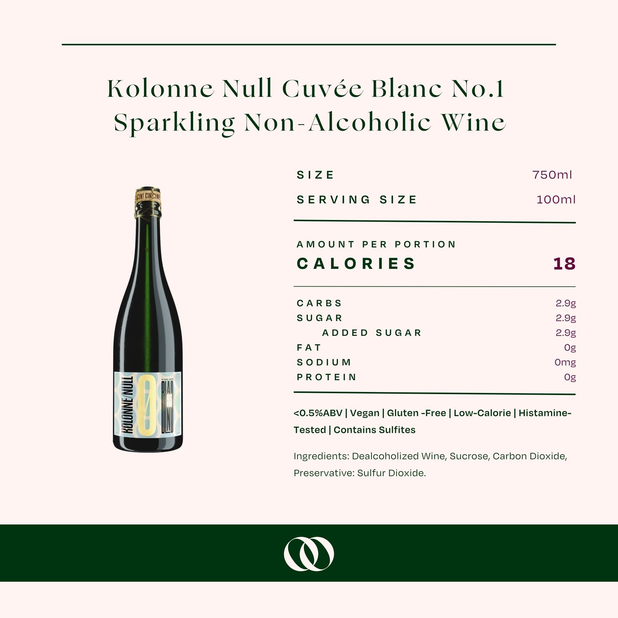 Kolonne Null - CuvÃ©e Blanc Sparkling 750ml- Non-Alcoholic Wine