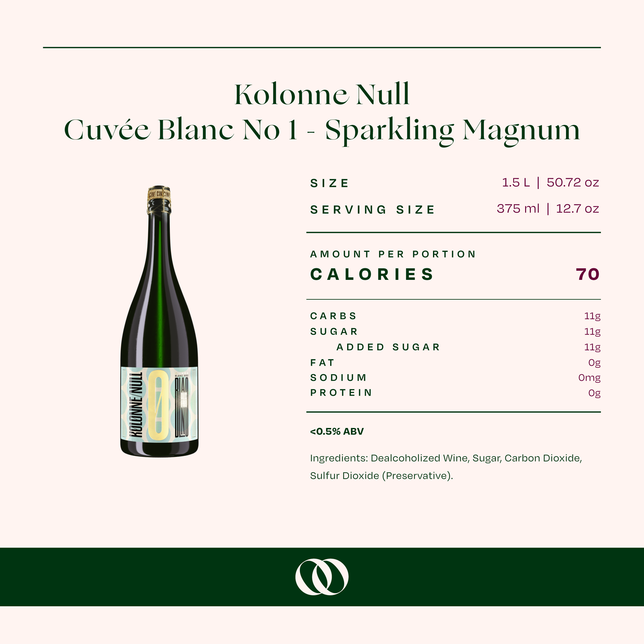 Kolonne Null CuvÃ©e Sparkling Blanc Magnum 1.5L Non-Alcoholic Wine