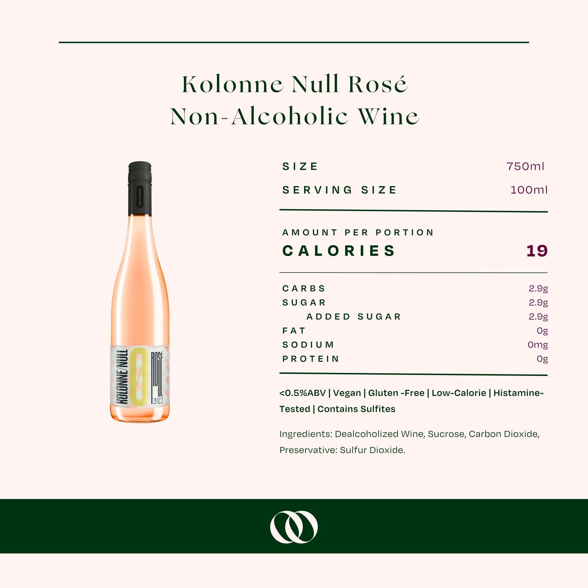 Kolonne Null - RosÃ© Wine 2022 750ml- Non-Alcoholic Wine