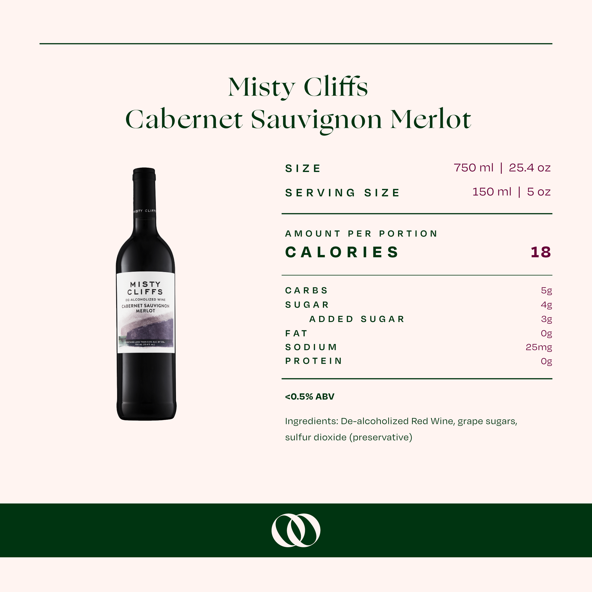 Misty Cliffs Non-Alcoholic Cabernet Sauvignon Merlot