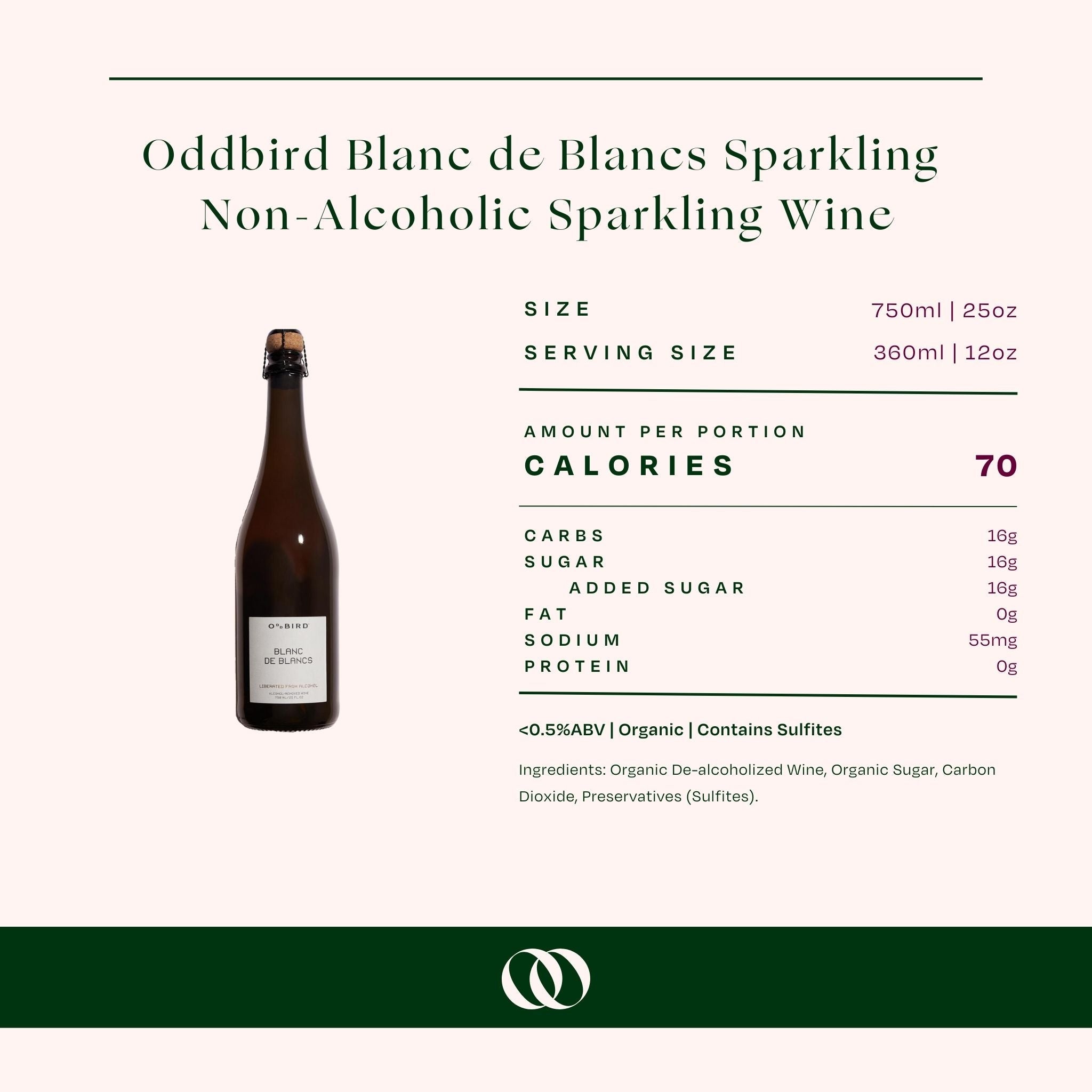 Oddbird Blanc de Blancs Sparkling Non-Alcoholic Sparkling Wine