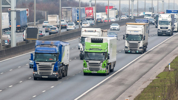 lorries on the motorway