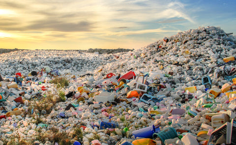 mountain of used plastic bottles etc