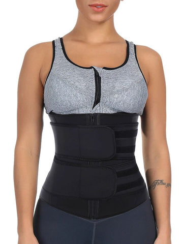 Athletic Waist Trainer Black Big Size Neoprene With Sticker Tummy Control