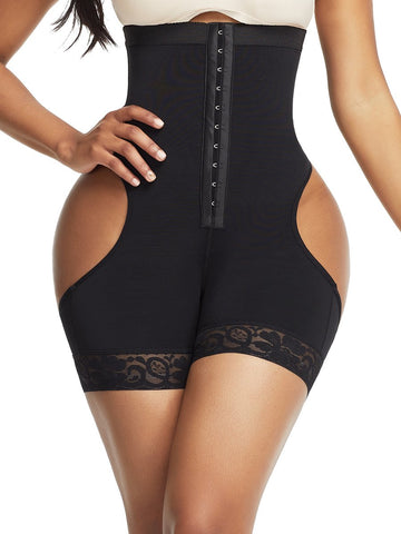 Flawlessly High Waist Open Butt Shapewear Shorts Stretchy