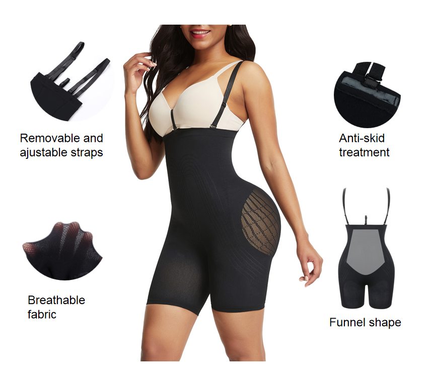 Black High Waisted Shapewear With Bra Clips Tight Fit – David McAllen ™