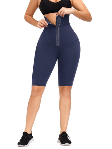 Dark Blue Anti-Slip Strip Midi Length Butt Lifter Smooth Abdomen