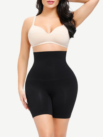 Wholesale Black Seamless High Waist Mid-Thigh Shaper Shorts Instantly Slims