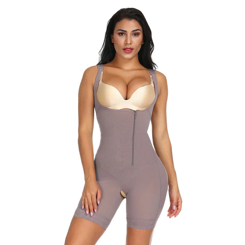 Best Nude Crotchless Zipper Hooks Body Shaper Plus Size Blood Circulation Boosting