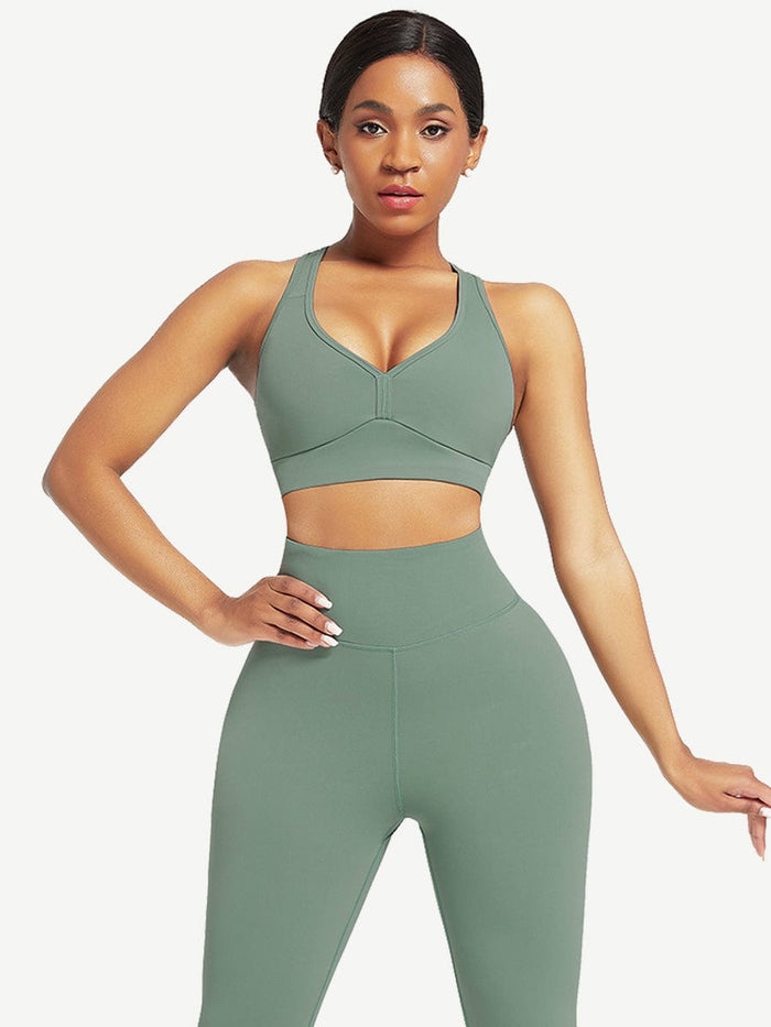 Wholesale Racerback High Waist Pockets Sports Suit Breathable