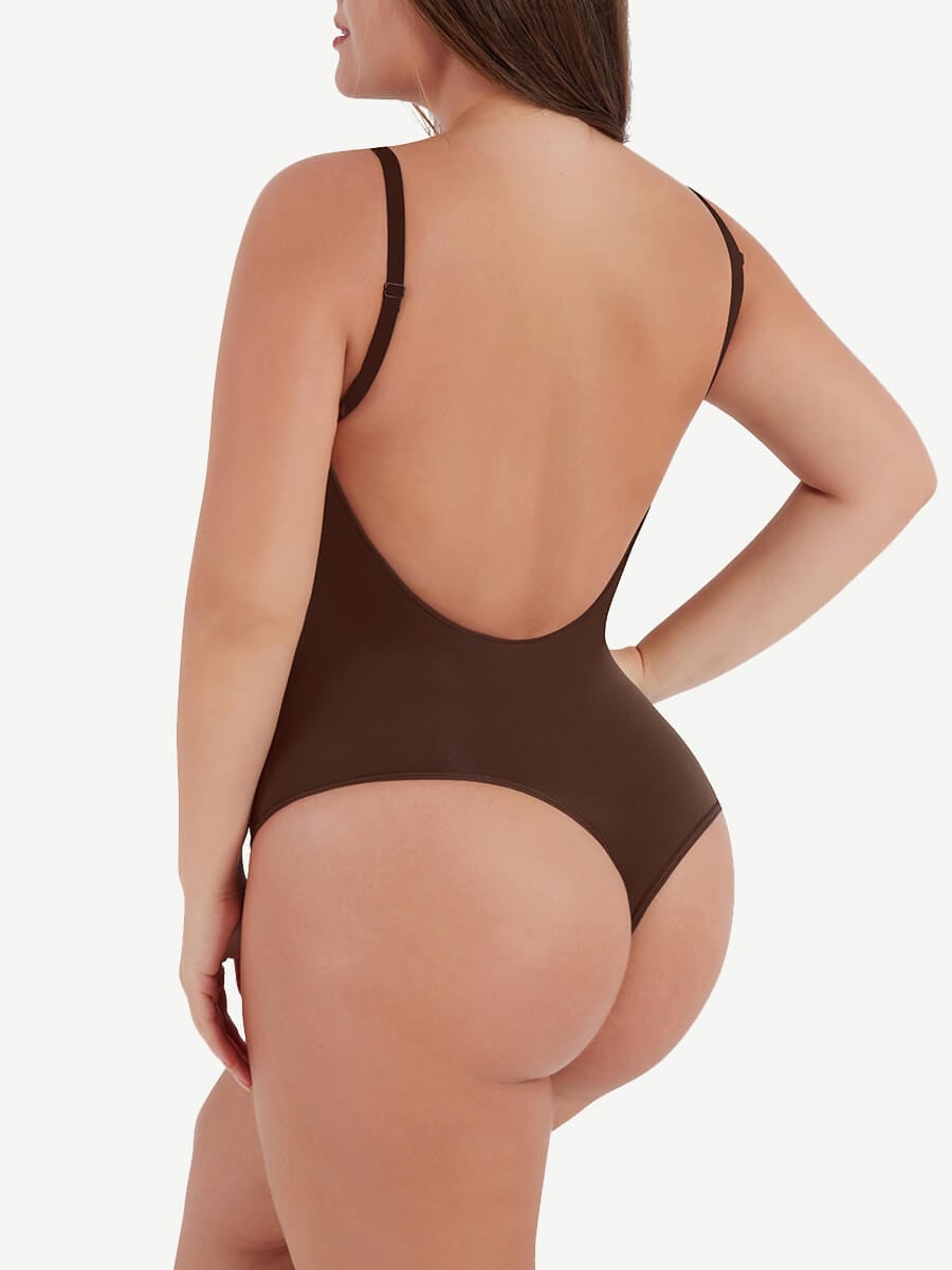 Seamless Scultp Covered Bust Jumpsuit Thong Bodysuit