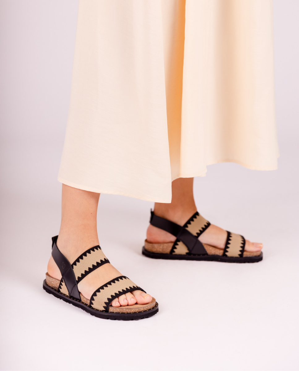 Sandalia plana BOLUS-255 negro