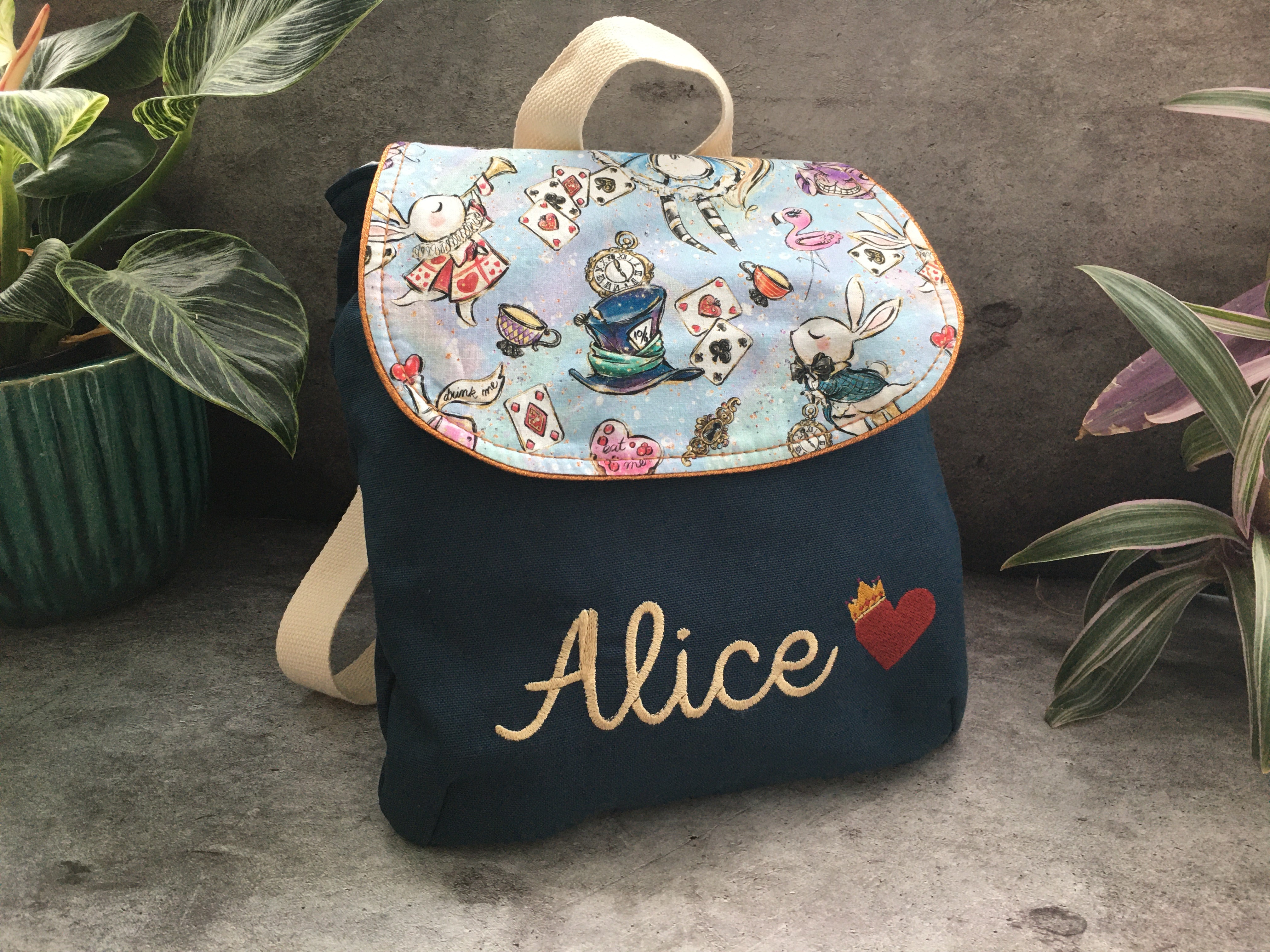 Sac A Dos Maternelle Brode Personnalise Enfant Coton Alice 1 De Fil En Aiguille