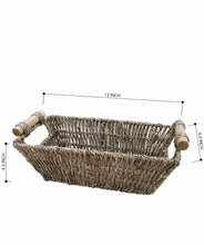 Load image into Gallery viewer, Wicker Storage Baskets with Handles | Kitchen Storage Organizer Toilet Tank Bin (Set 2) - Sage &amp; Barrel
